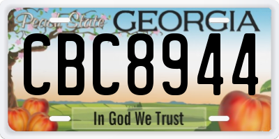 GA license plate CBC8944