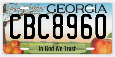 GA license plate CBC8960
