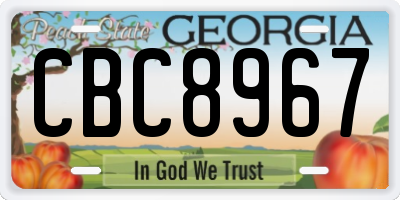 GA license plate CBC8967