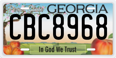 GA license plate CBC8968