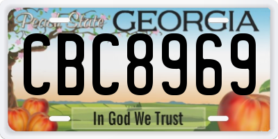GA license plate CBC8969