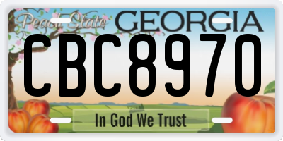 GA license plate CBC8970