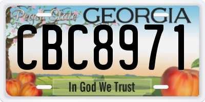 GA license plate CBC8971