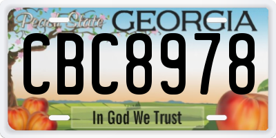 GA license plate CBC8978