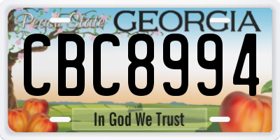 GA license plate CBC8994