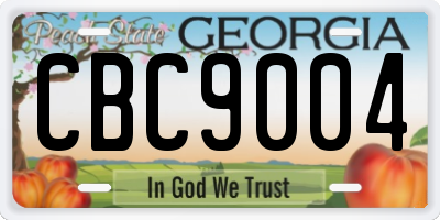 GA license plate CBC9004