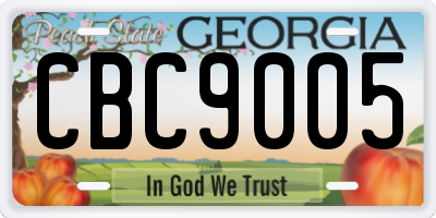 GA license plate CBC9005