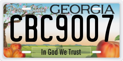 GA license plate CBC9007