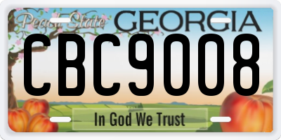 GA license plate CBC9008