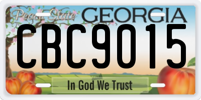 GA license plate CBC9015