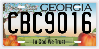 GA license plate CBC9016