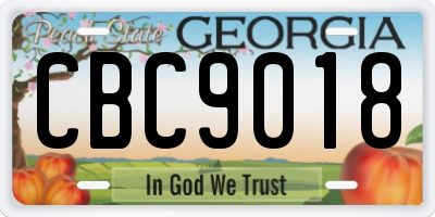 GA license plate CBC9018