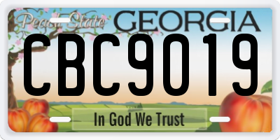 GA license plate CBC9019