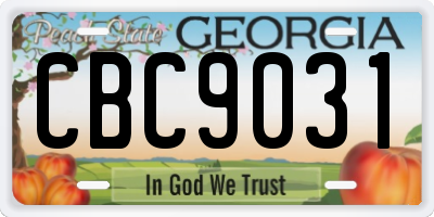 GA license plate CBC9031