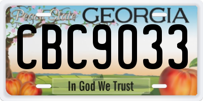 GA license plate CBC9033