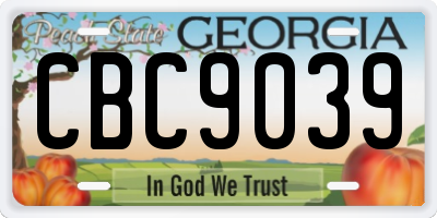 GA license plate CBC9039
