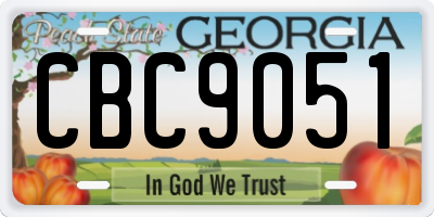 GA license plate CBC9051