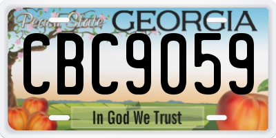 GA license plate CBC9059
