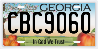 GA license plate CBC9060
