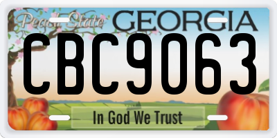 GA license plate CBC9063