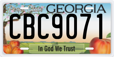 GA license plate CBC9071