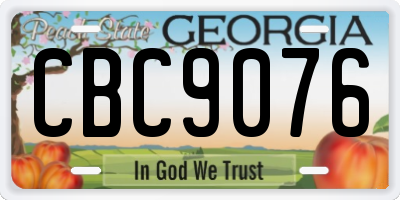 GA license plate CBC9076