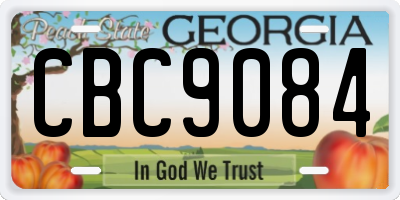 GA license plate CBC9084