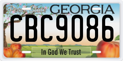 GA license plate CBC9086
