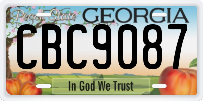GA license plate CBC9087