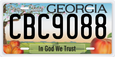 GA license plate CBC9088