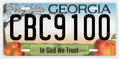 GA license plate CBC9100