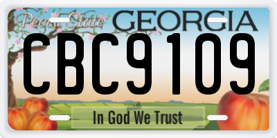 GA license plate CBC9109