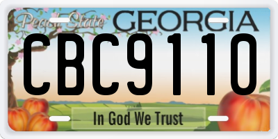 GA license plate CBC9110