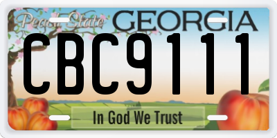 GA license plate CBC9111