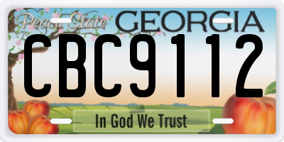 GA license plate CBC9112