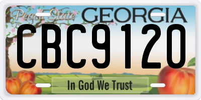 GA license plate CBC9120