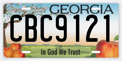 GA license plate CBC9121
