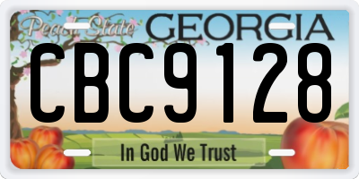 GA license plate CBC9128