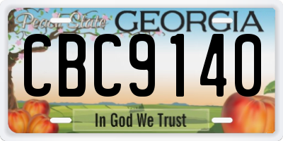 GA license plate CBC9140
