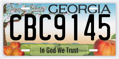 GA license plate CBC9145