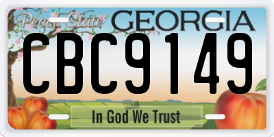 GA license plate CBC9149