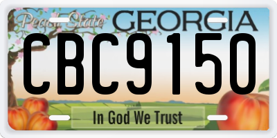 GA license plate CBC9150