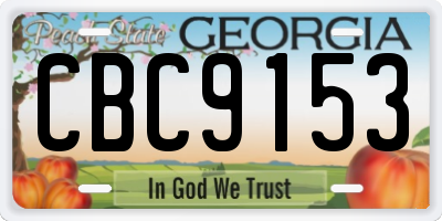 GA license plate CBC9153