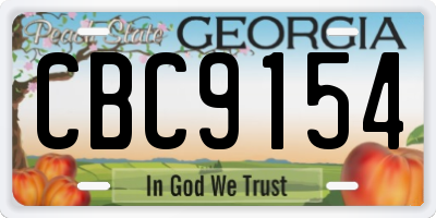 GA license plate CBC9154