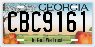 GA license plate CBC9161