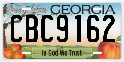 GA license plate CBC9162