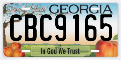 GA license plate CBC9165