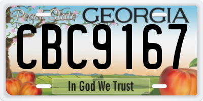 GA license plate CBC9167