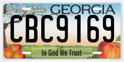 GA license plate CBC9169