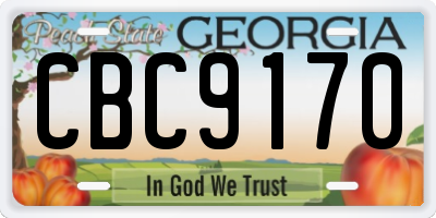 GA license plate CBC9170